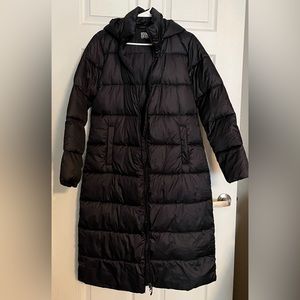 32 Degrees Long black puffer coat